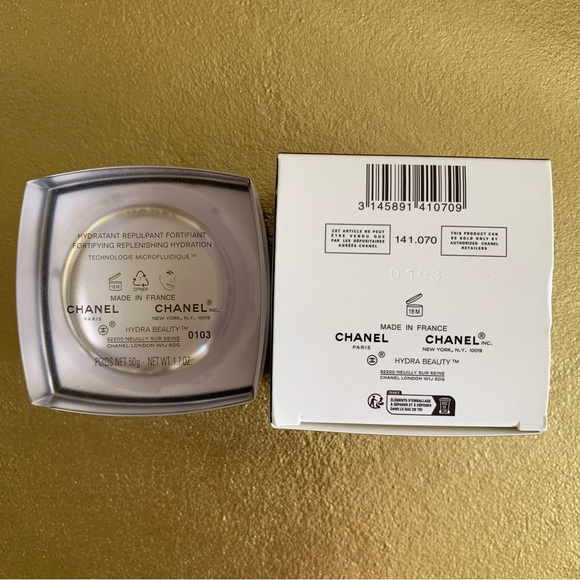 Empty jar of CHANEL Hydra Beauty Micro Crème  50g / 1.7oz comes w box excellent - Picture 9 of 11